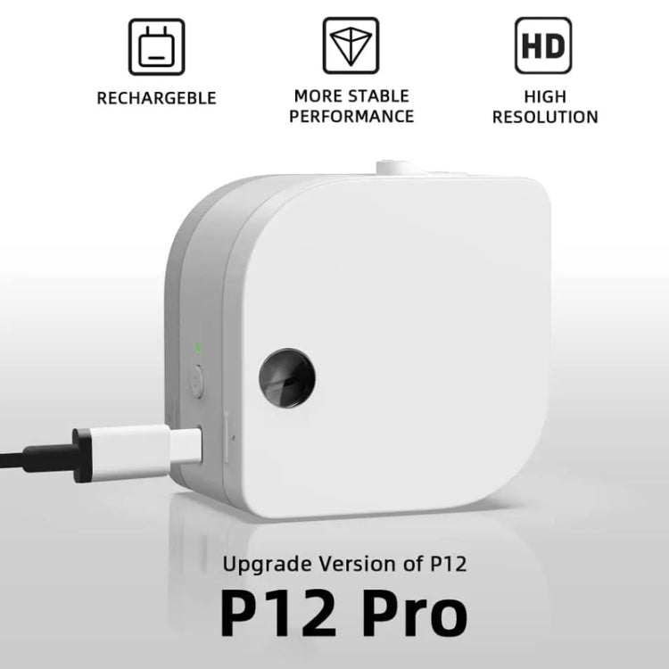 Phomemo P12Pro Li-Ion Battery Compact Bluetooth Convenient Self-Adhesive Thermal Label Printer(White) - free shipping - PMC TechLife - Order now!