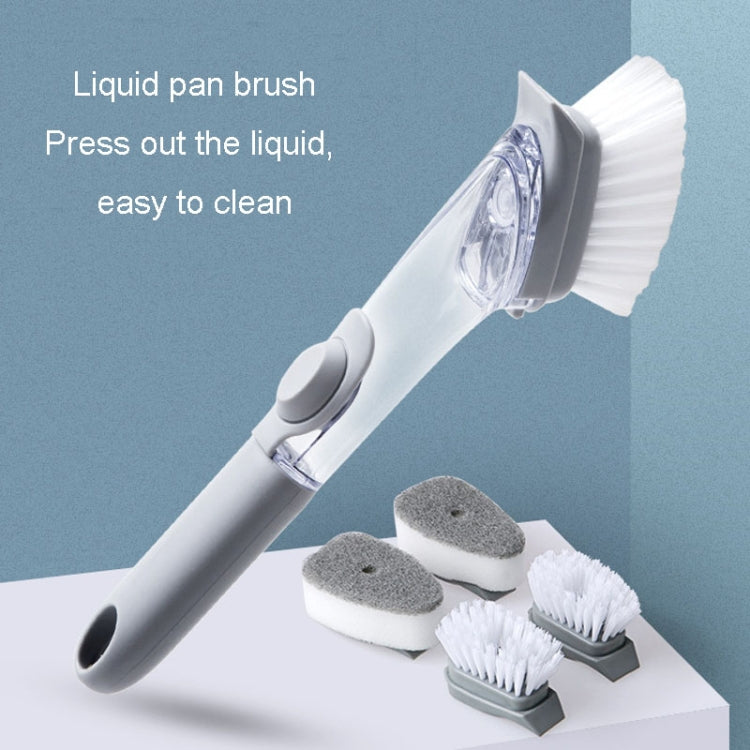 Kitchen Long Handle Automatic Liquid Filling Non-Stick Pan Scrubber Brush Cleaning Brush, Style: Brush - free shipping - PMc TechLife - Order now!