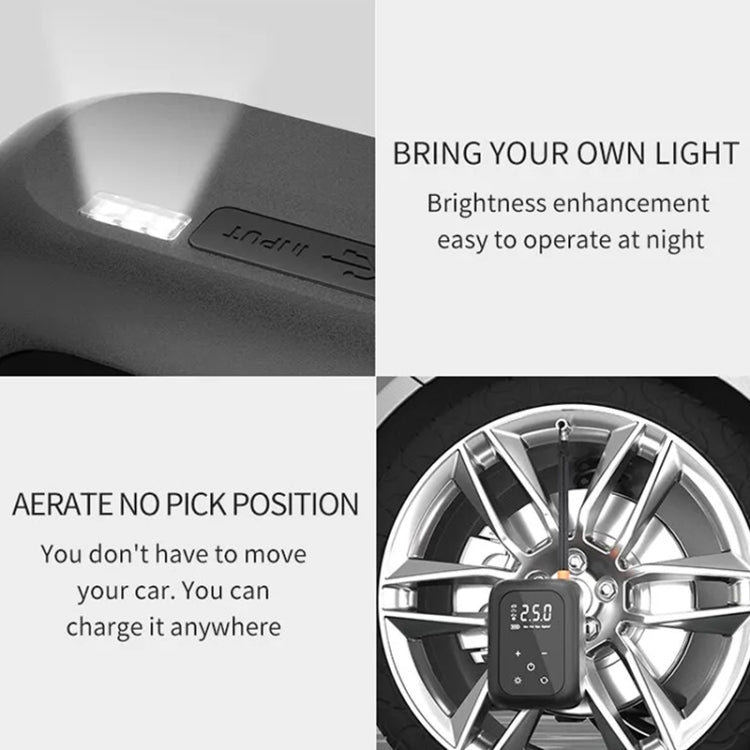 Multifunctional Portable Car Electric Wireless Tire Inflator Pump(Touch Screen Button) - Inflatable Pump by PMC TechLife | Online Shopping South Africa | PMC TechLife