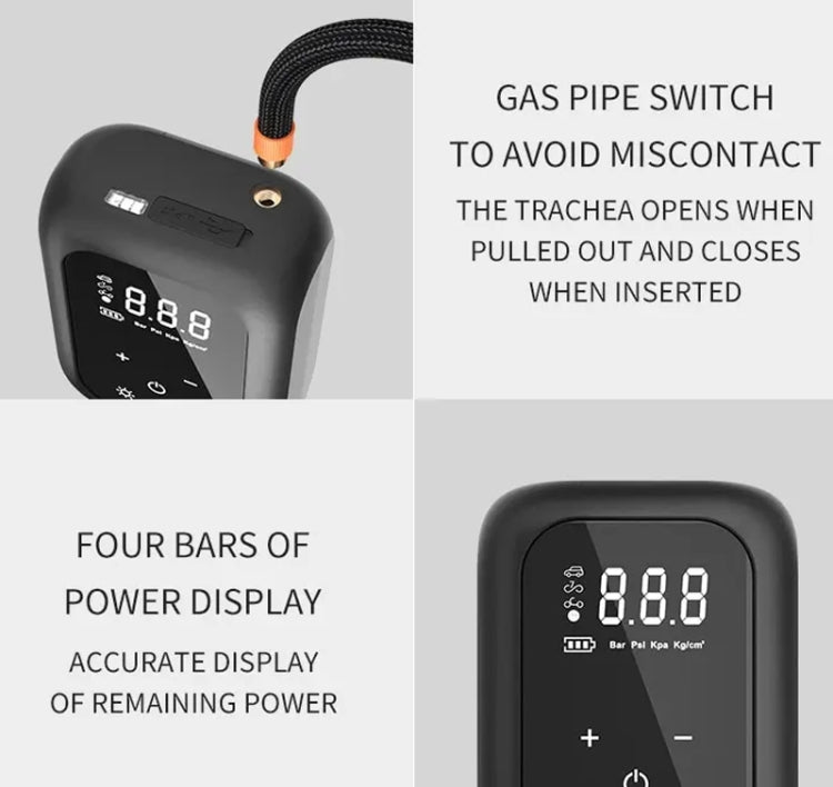 Multifunctional Portable Car Electric Wireless Tire Inflator Pump(Touch Screen Button) - Inflatable Pump by PMC TechLife | Online Shopping South Africa | PMC TechLife