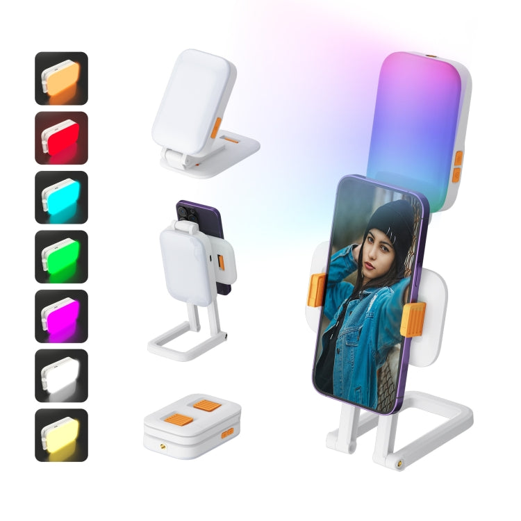 D2 Pro Mini RGB Fill Light Pocket Light with Mobile Phone Holder(White) - Selfie Light by PMC TechLife | Online Shopping South Africa | PMC TechLife | Buy Now Pay Later Mobicred