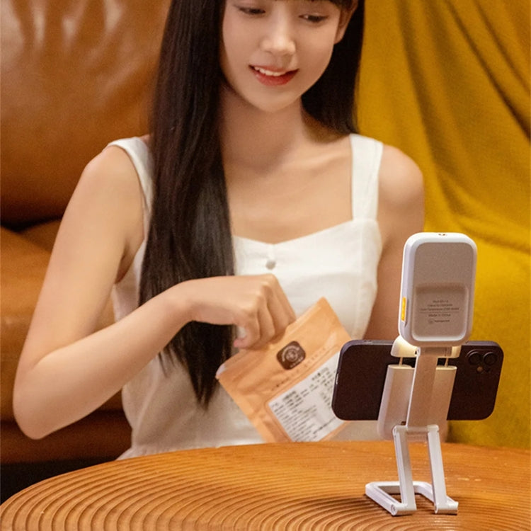 D2 Pro Mini RGB Fill Light Pocket Light with Mobile Phone Holder(White) - Selfie Light by PMC TechLife | Online Shopping South Africa | PMC TechLife | Buy Now Pay Later Mobicred