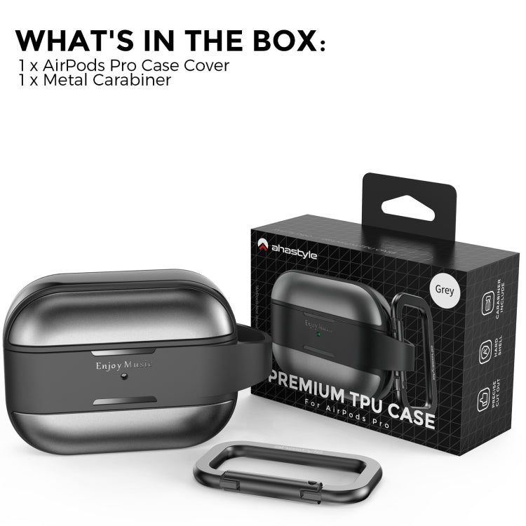 AhaStyle WG75-PRO For AirPods Pro Split TPU+Aluminum Alloy Combination Protective Cover(Gray) - free shipping - PMC Jewellery - Order now!