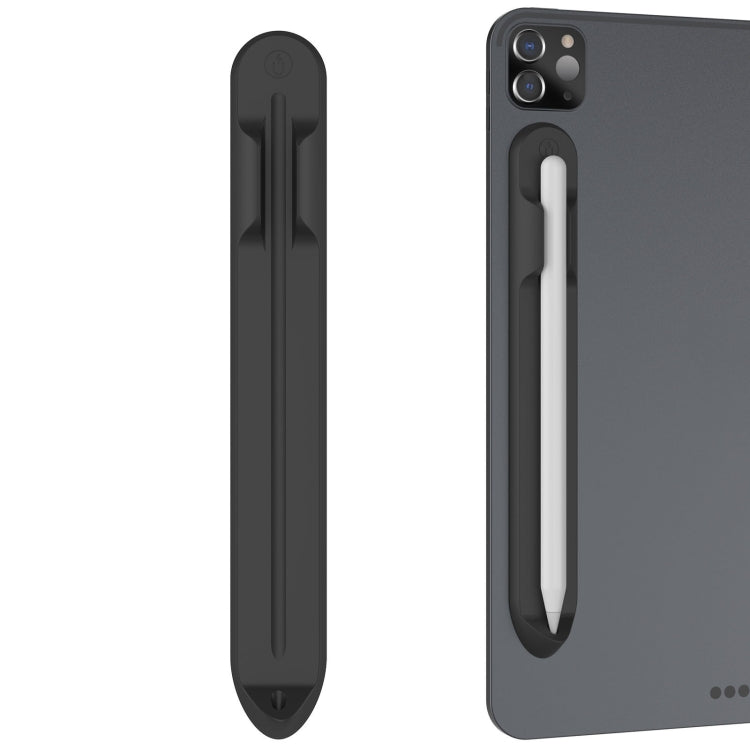 AhaStyle PT112 For Apple Pencil 1 / 2 Handwritten Pen Silicone Storage Groove Magnetic Silicone Pen Holder(Black) - free shipping - PMC Jewellery - Order now!