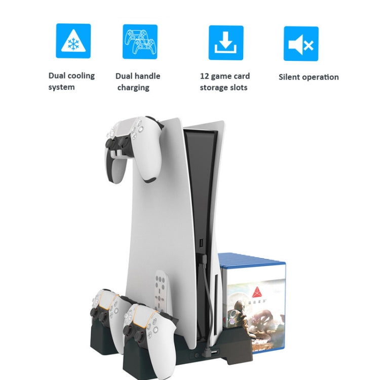 For PS5 iplay Dual-seat Charging and Cooling Base Bracket Storage Rack(White) - free shipping - PMC Jewellery - Order now!