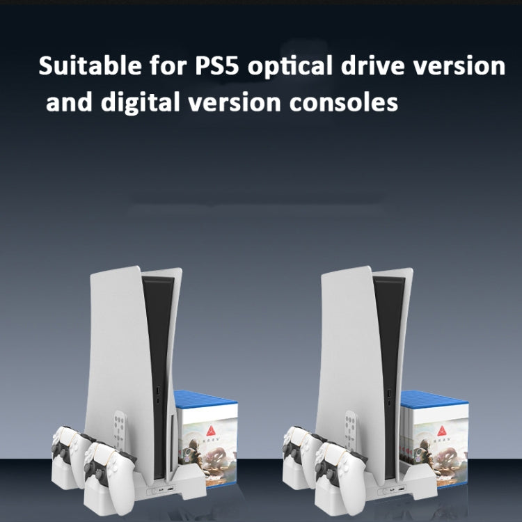 For PS5 iplay Dual-seat Charging and Cooling Base Bracket Storage Rack(White) - free shipping - PMC Jewellery - Order now!