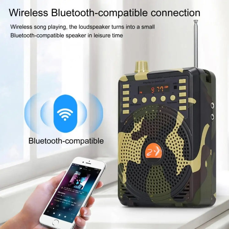 48W Wireless Bluetooth Voice Amplifier with Remote Control Supports USB/TF Card Playback US Plug(Camouflage) - Midrange Speaker & Frequency Divider by PMC TechLife | Online Shopping South Africa | PMC TechLife | Buy Now Pay Later Mobicred