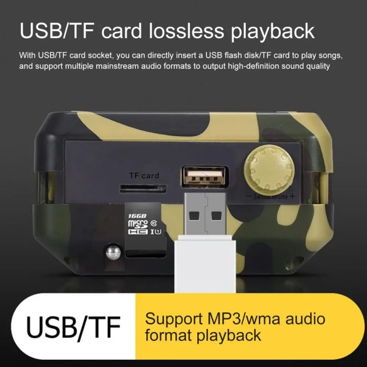 48W Wireless Bluetooth Voice Amplifier with Remote Control Supports USB/TF Card Playback EU Plug(Camouflage) - Midrange Speaker & Frequency Divider by PMC TechLife | Online Shopping South Africa | PMC TechLife | Buy Now Pay Later Mobicred