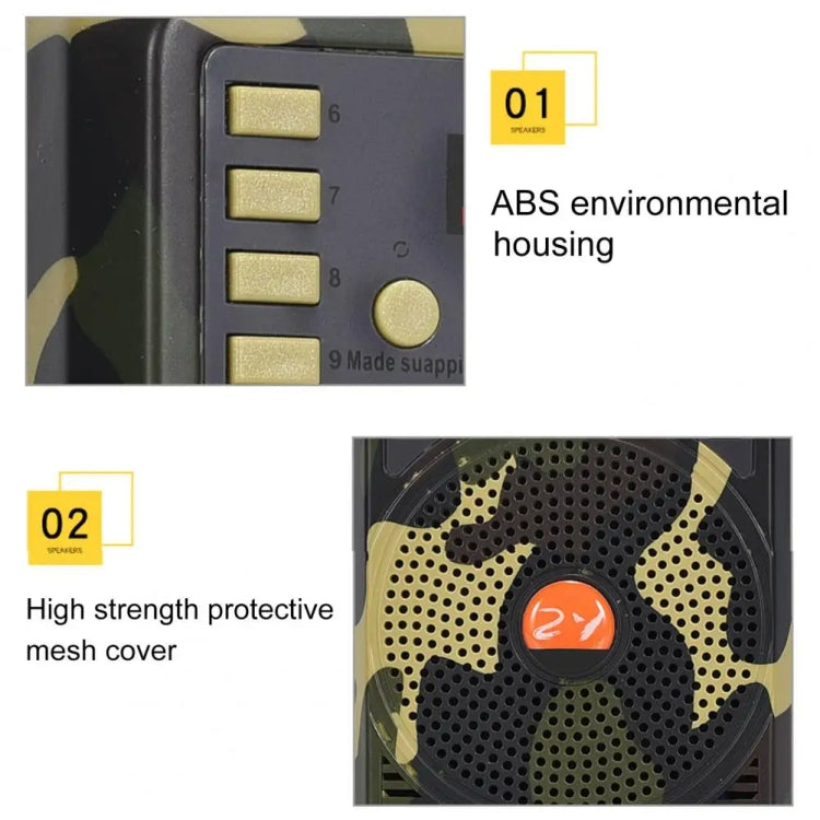 48W Wireless Bluetooth Voice Amplifier with Remote Control Supports USB/TF Card Playback AU Plug(Camouflage) - Midrange Speaker & Frequency Divider by PMC TechLife | Online Shopping South Africa | PMC TechLife | Buy Now Pay Later Mobicred