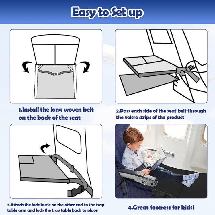 79 x 44cm Kids Airplane Seat Extender Portable Travel Seat Cushion(Blue) - Seat Accessories by PMC TechLife | Online Shopping South Africa | PMC TechLife | Buy Now Pay Later Mobicred