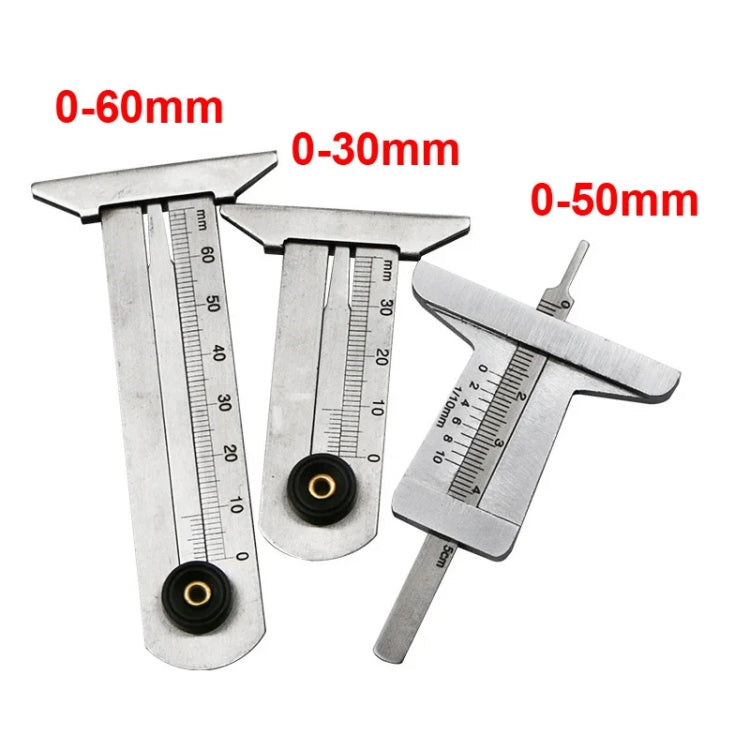0-50mm Stainless Steel Tire Tread Vernier Depth Gauge - Electronic Test by PMC TechLife | Online Shopping South Africa | PMC TechLife | Buy Now Pay Later Mobicred