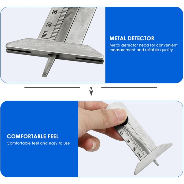 0-30mm Stainless Steel Tire Tread Vernier Depth Gauge - free shipping - PMC TechLife - Order now!