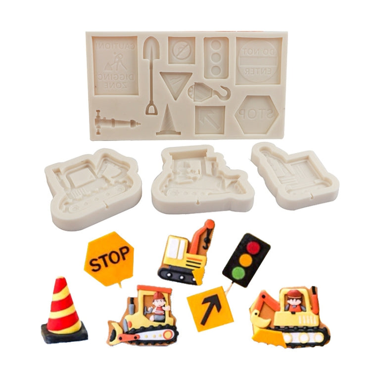 Cartoon Construction Site Tools Engineering Car Cake Decoration Molds, Specification: MK-3056 (Light Gray) - free shipping - PMC TechLife - Order now!