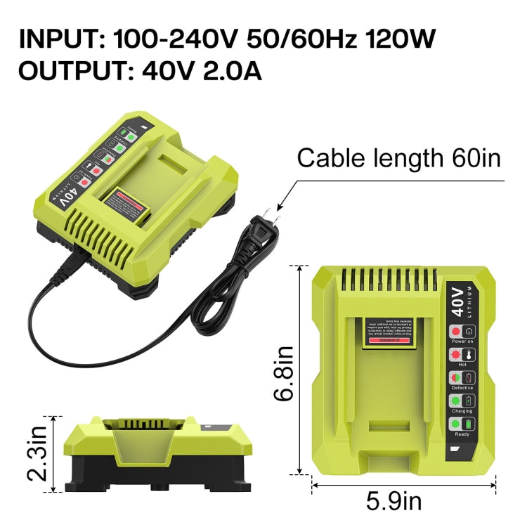 36-40V Tool Cutting Machine Battery Charger, For RYOBI PO401 / PO403 / PO400, Plug: AU - Lawn Mower, Saws & Accessories by PMc TechLife | Online Shopping South Africa | PMc TechLife | Buy Now Pay Later Mobicred