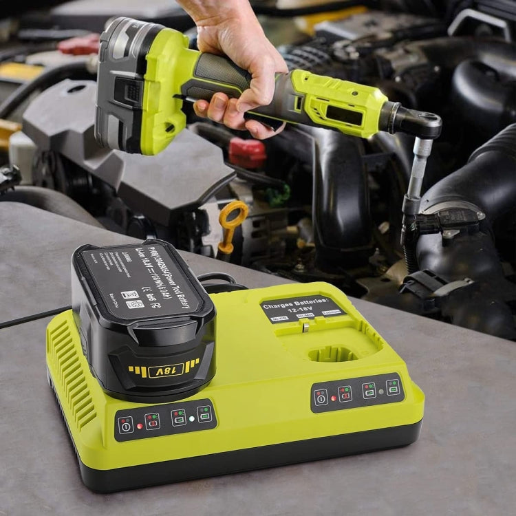 For RYOBI P108 / P117 12-18V Lithium Nickel Battery Dual Port Charger, Plug: EU - Electric Saws & Accessories by PMc TechLife | Online Shopping South Africa | PMc TechLife | Buy Now Pay Later Mobicred