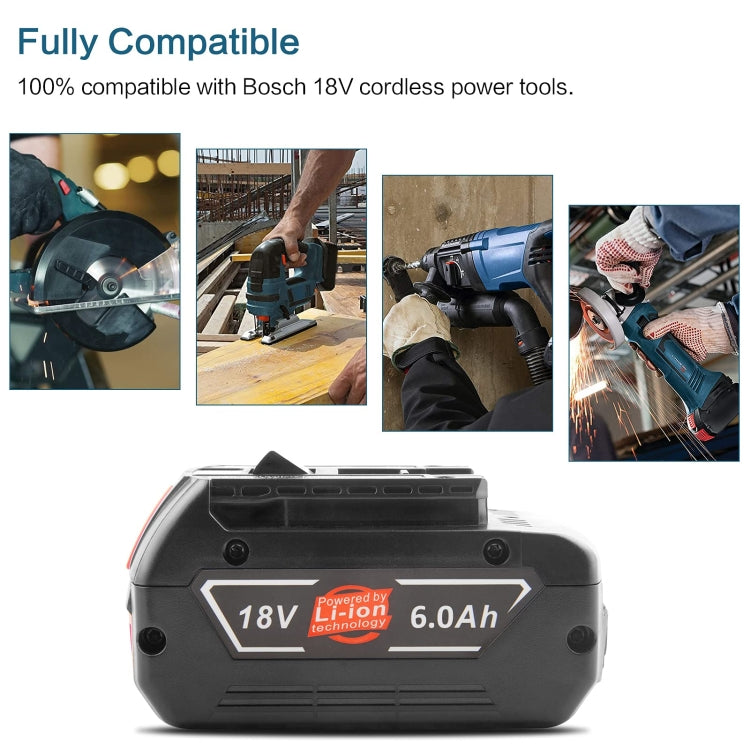 6000mAh 18V Electric Tool Battery Electrical Drilling Spare Battery, For Bosch BSH180 / CAG180-01 / CCS180 / CCS180B / CCS180K - Electric Saws & Accessories by PMc TechLife | Online Shopping South Africa | PMc TechLife | Buy Now Pay Later Mobicred