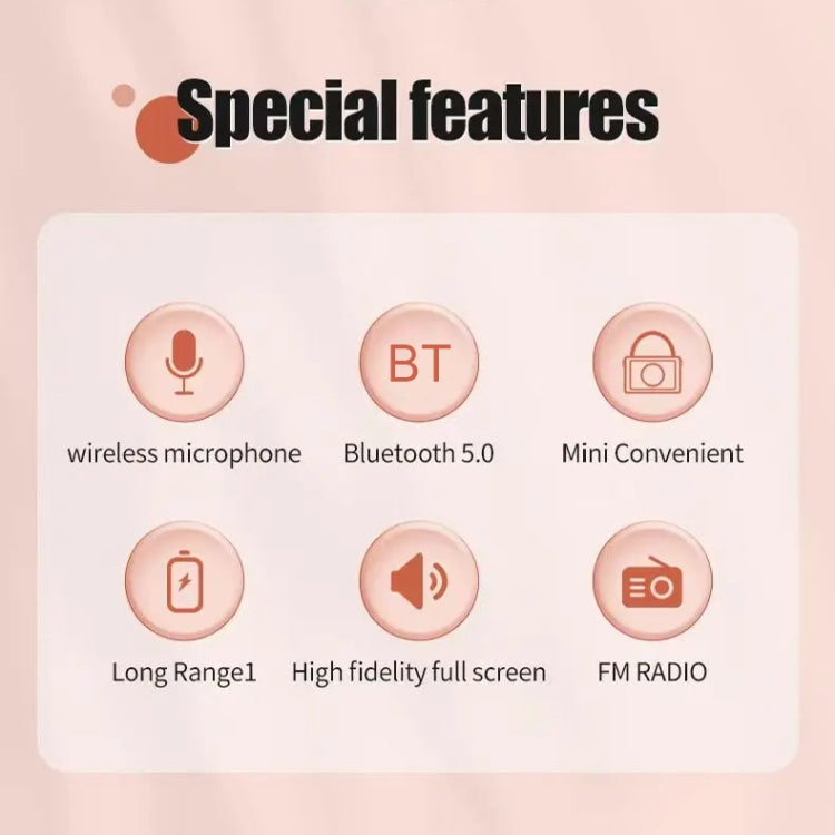 Portable Bluetooth Speaker Home Mini Karaoke Audio, Style: Dual-Microphone+Speaker(Pink) - Mini Speaker by PMC TechLife | Online Shopping South Africa | PMC TechLife
