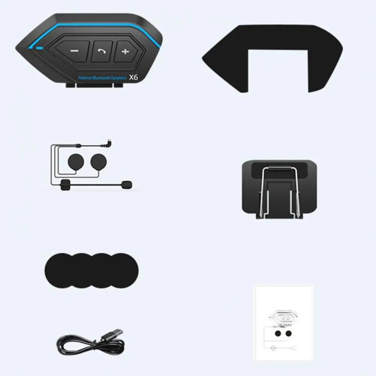 X6 Helmet Bluetooth Headset Wireless Waterproof Moto Handsfree Stereo Headphone(Hard Pipe Wheat) - Motorcycle Walkie Talkie by PMC TechLife | Online Shopping South Africa | PMC TechLife | Buy Now Pay Later Mobicred