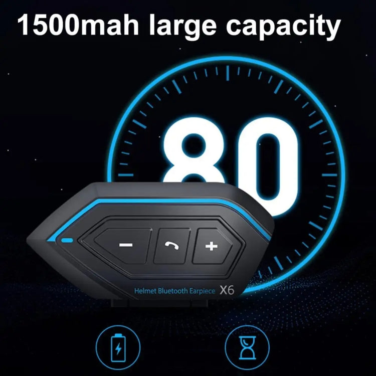 X6 Helmet Bluetooth Headset Wireless Waterproof Moto Handsfree Stereo Headphone(Hard Pipe Wheat) - Motorcycle Walkie Talkie by PMC TechLife | Online Shopping South Africa | PMC TechLife | Buy Now Pay Later Mobicred