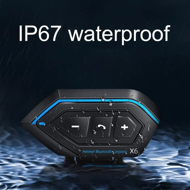 X6 Helmet Bluetooth Headset Wireless Waterproof Moto Handsfree Stereo Headphone(Hard Pipe Wheat) - Motorcycle Walkie Talkie by PMC TechLife | Online Shopping South Africa | PMC TechLife | Buy Now Pay Later Mobicred