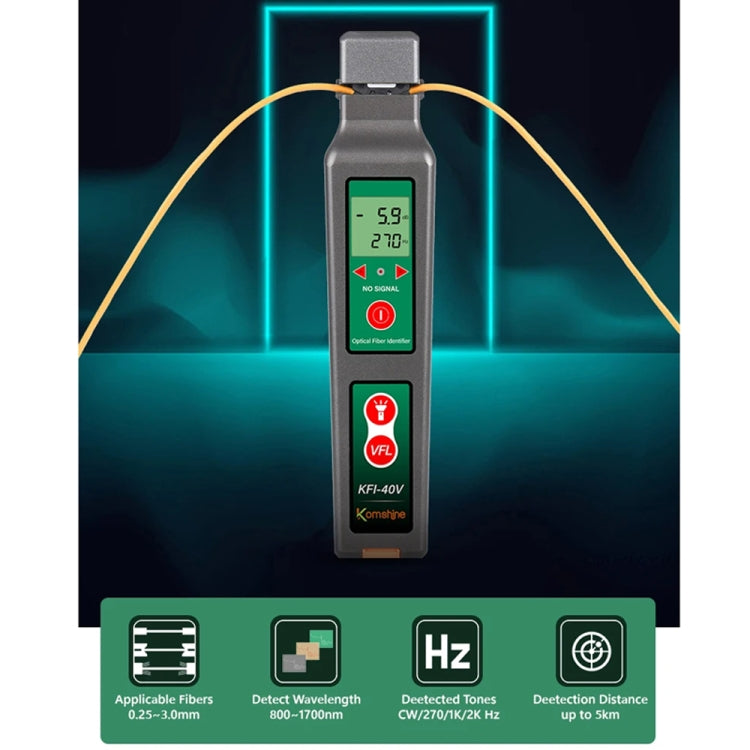 Komshine Fiber Optic Identifier Optical Cable Signal Direction Identifier With VFL Red Light 10mW(KFI-40V) - Fiber Optic Test Pen by Komshine | Online Shopping South Africa | PMC TechLife | Buy Now Pay Later Mobicred