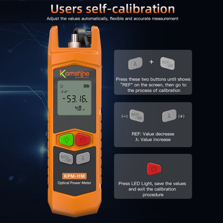 Komshine High Precision Optical Power Meter Mini Fiber Optic Light Attenuation Tester With LED, Specification: A-L/-70dBM to +6DBM - free shipping - PMC Jewellery - Order now!