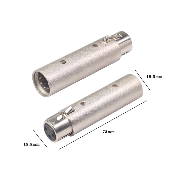 Zinc Alloy Shell Large 3Pin Female XLR to 5Pin XLR Male DMX Signal Lamp XLR Adapter - Microphone Audio Cable & Connector by PMC TechLife | Online Shopping South Africa | PMC TechLife