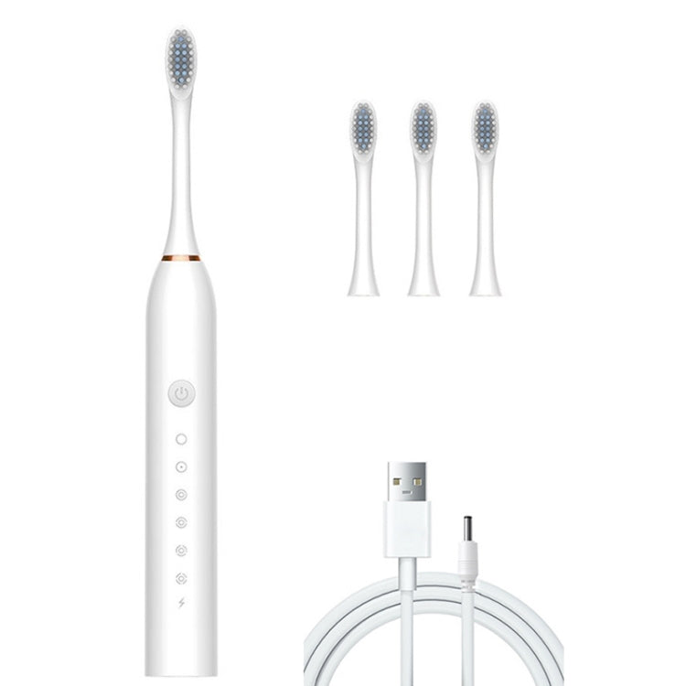 Rechargeable Ultrasonic Soft Bristle Electrical Toothbrushes Flosser 6 Gear With 4 Brushes(White) - Toothbrushes by PMC TechLife | Online Shopping South Africa | PMC TechLife | Buy Now Pay Later Mobicred