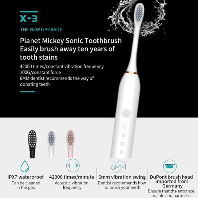 Rechargeable Ultrasonic Soft Bristle Electrical Toothbrushes Flosser 6 Gear With 4 Brushes(White) - Toothbrushes by PMC TechLife | Online Shopping South Africa | PMC TechLife | Buy Now Pay Later Mobicred