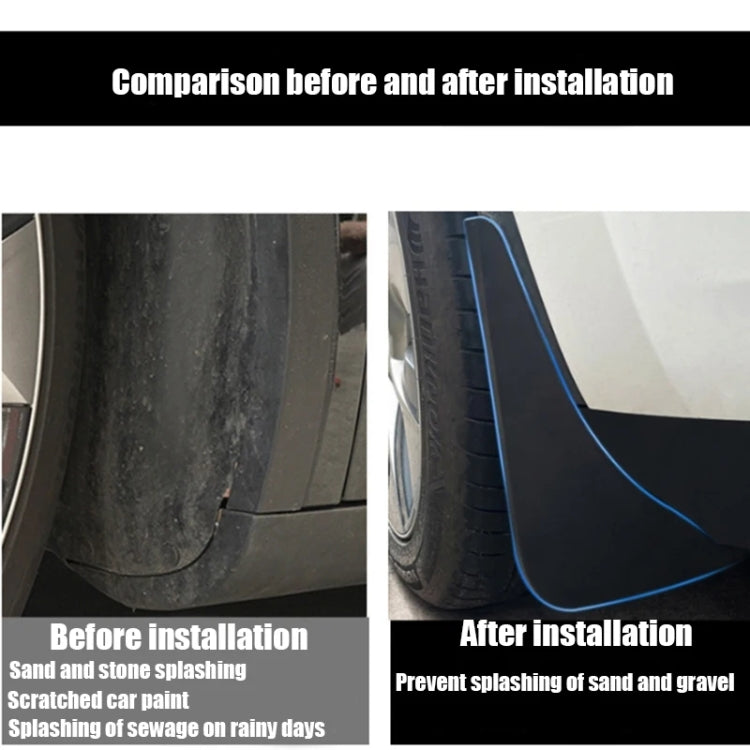 For Tesla Model Y Car Punch-Free Front And Rear Wheel Soft Rubber Mudguards, Style: Carbon Fiber - Mudguards by PMC TechLife | Online Shopping South Africa | PMC TechLife | Buy Now Pay Later Mobicred