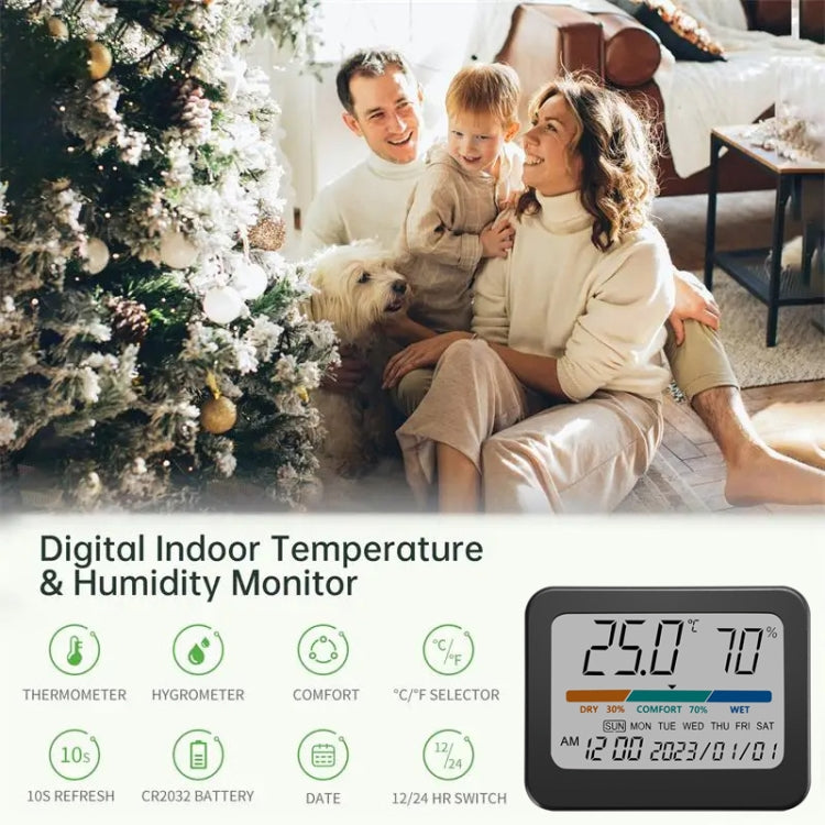 Indoor Temperature And Humidity Monitor Thermometer Hygrometer With Perpetual Calendar - Indoor Thermometer by PMC TechLife | Online Shopping South Africa | PMC TechLife