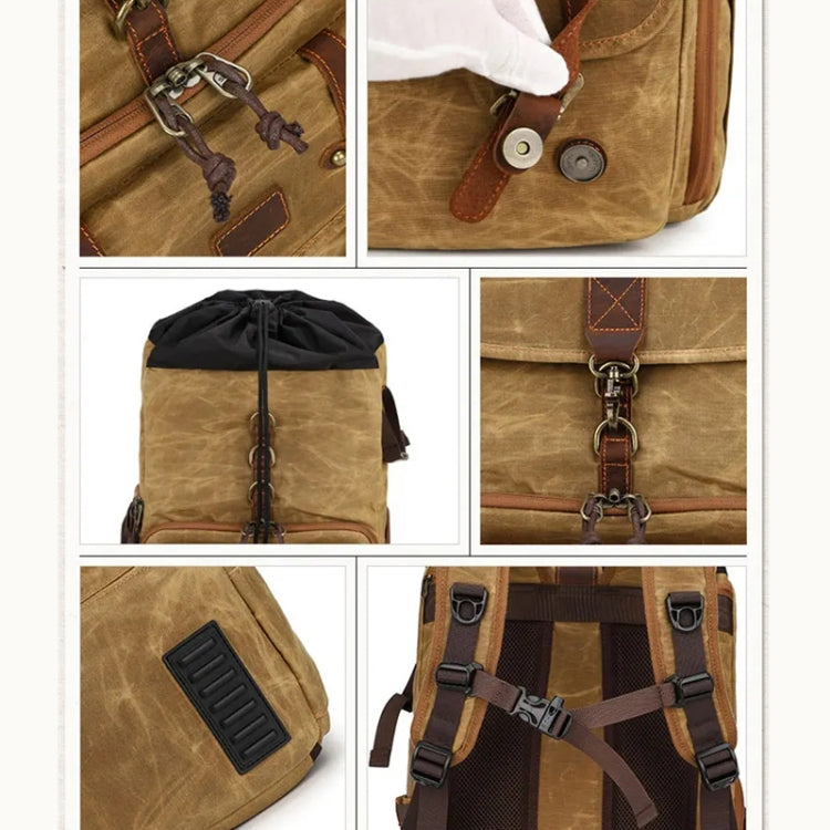 Large Capacity SLR Digital Camera Bag Laptop Backpack Canvas Storage Bag(Grey) - Backpack by PMC TechLife | Online Shopping South Africa | PMC TechLife | Buy Now Pay Later Mobicred