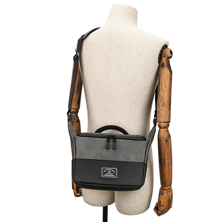 PU Leather Shoulder Crossbody Photography Bag SLR Camera Bag Lens Storage Bag(Blue) - Strap Satchel by PMC TechLife | Online Shopping South Africa | PMC TechLife | Buy Now Pay Later Mobicred