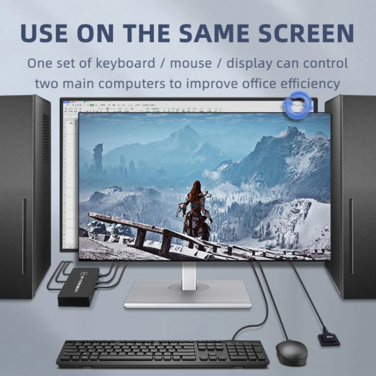 4K DVI USB KVM Switch DVI 2 In 1 Out Adapter Two Computer Shared Switcher Hub(Black) - Switch by PMC Jewellery | Online Shopping South Africa | PMC Jewellery | Buy Now Pay Later Mobicred