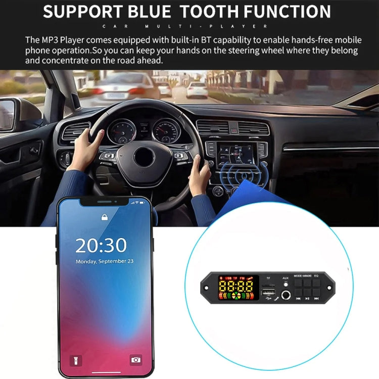 80W 12V Bluetooth MP3 Decoder Board With Power Amplifier Color Screen Call Recording, Model: Silicone Remote Control - Car MP3 & MP4 & MP5 by PMC TechLife | Online Shopping South Africa | PMC TechLife | Buy Now Pay Later Mobicred