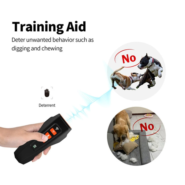 LED Flashing Light Handheld Ultrasonic Bark Arrester Frequency Conversion Dog Training Device(Gray+Orange) - Training Aids by PMC TechLife | Online Shopping South Africa | PMC TechLife | Buy Now Pay Later Mobicred