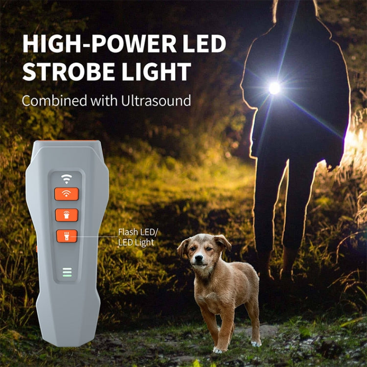 LED Flashing Light Handheld Ultrasonic Bark Arrester Frequency Conversion Dog Training Device(Dark Gray) - Training Aids by PMC TechLife | Online Shopping South Africa | PMC TechLife | Buy Now Pay Later Mobicred