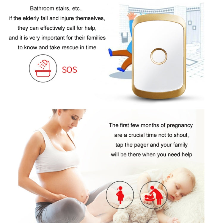 CACAZI C20 Two To Three Wireless Pager For The Elderly Home Care Waterproof Emergency Pager, EU Plug(Silver) - free shipping - PMC TechLife - Order now!