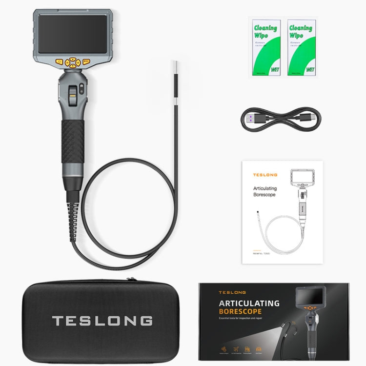 TESLONG TD500 8.5mm Lens HD 5 Inch Large Screen 360 Degree Dual Steering Borescope Industrial Components Overhaul - free shipping - PMC Jewellery - Order now!