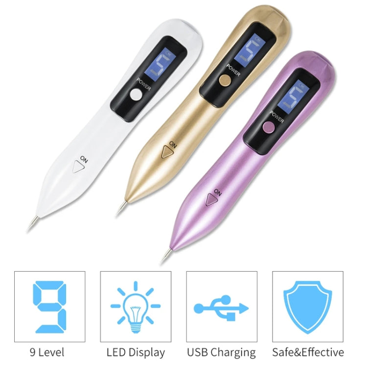 9 Gears Mole Spotting Pen LCD Home Laser Mole Spot Sweeping Beauty Instrument With Shot Light(Gold) - free shipping - PMC TechLife - Order now!