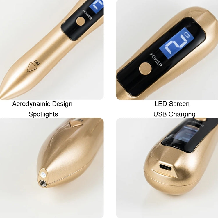 9 Gears Mole Spotting Pen LCD Home Laser Mole Spot Sweeping Beauty Instrument Without Shoot Light(Rose Gold) - free shipping - PMC TechLife - Order now!