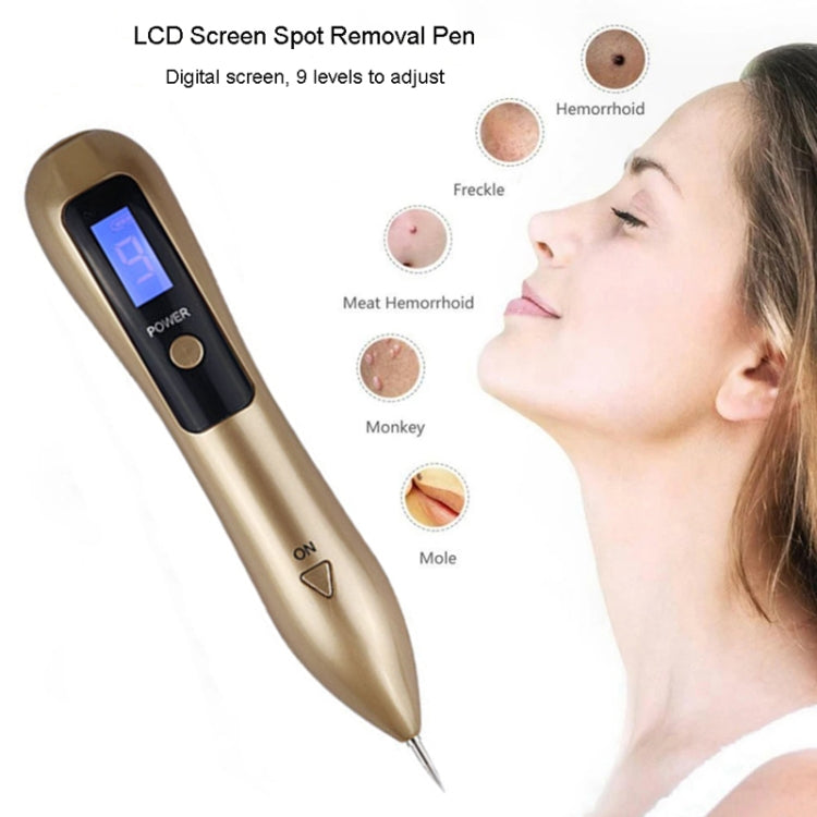 9 Gears Mole Spotting Pen LCD Home Laser Mole Spot Sweeping Beauty Instrument Without Shoot Light(Rose Gold) - free shipping - PMC TechLife - Order now!
