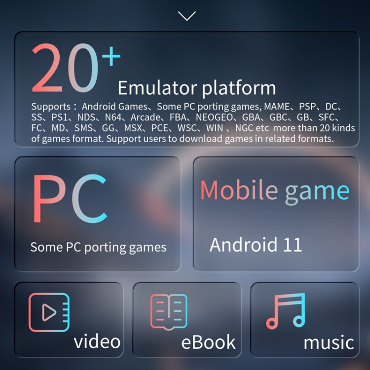 ANBERNIC RG ARC-S Handheld Game Console 4-Inch IPS Screen Linux System Portable Video Arcade 128G(Transparent Black) - free shipping - PMC Jewellery - Order now!