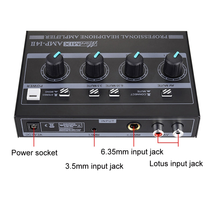 Mini HIFI 8-channel Monitoring Portable Headphone Amplifier Distributor(US Plug) -  by PMC TechLife | Online Shopping South Africa | PMC TechLife | Buy Now Pay Later Mobicred