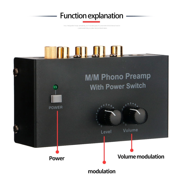 Vinyl Record Player Preamplifier, US Plug(PP500) -  by PMC TechLife | Online Shopping South Africa | PMC TechLife