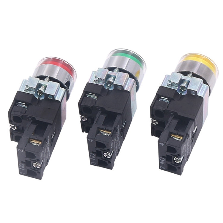 CHINT NP2-BW3363/24V 2 NO Pushbutton Switches With LED Light Silver Alloy Contact Push Button (Green) - Car Switches by PMC TechLife | Online Shopping South Africa | PMC TechLife | Buy Now Pay Later Mobicred