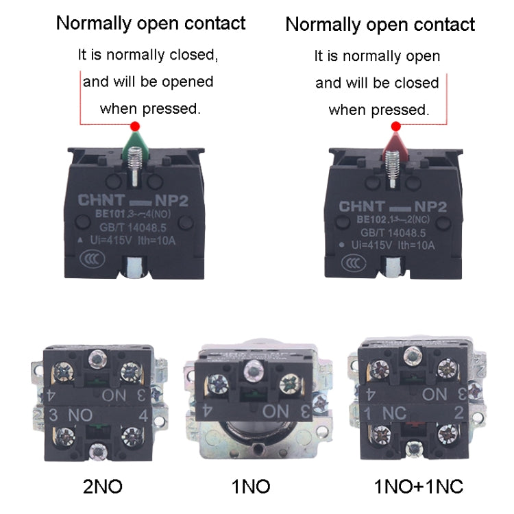 CHINT NP2-BD33 3 Gear Self-locking 2NO Power Transfer Switch Short Handle Master Knob 22mm - Car Switches by CHINT | Online Shopping South Africa | PMC TechLife | Buy Now Pay Later Mobicred
