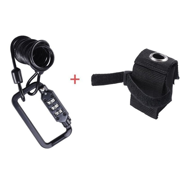 Universal Safety Code Wire Rope Helmet Lock for Motorcycles Bicycles, Black+Storage Bag - Bicycle Locks & Bicycle Pumps by PMC TechLife | Online Shopping South Africa | PMC TechLife