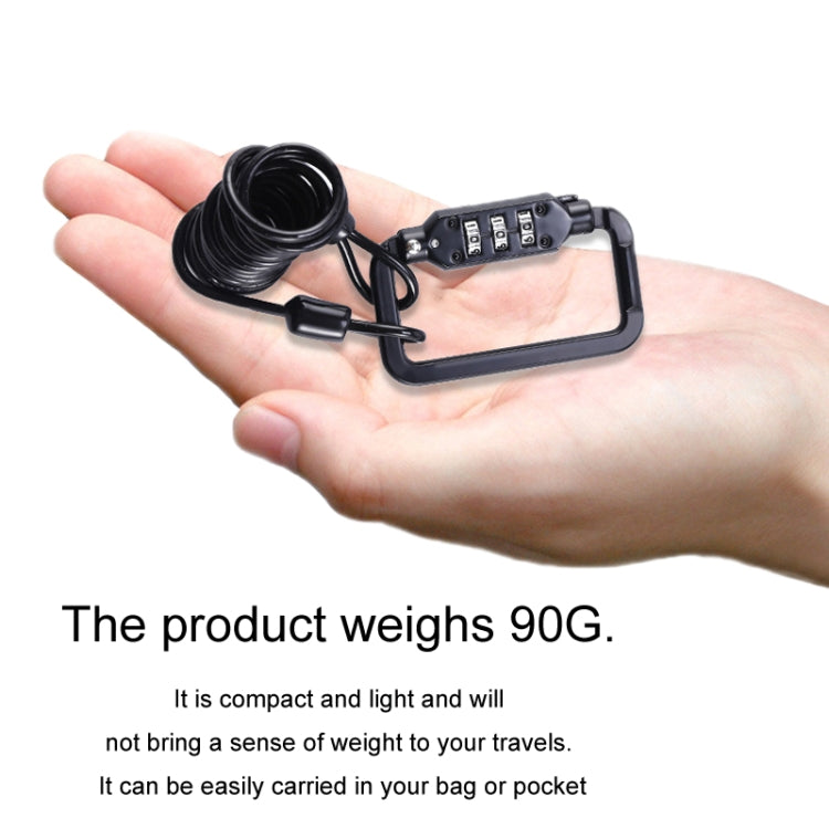 Universal Safety Code Wire Rope Helmet Lock for Motorcycles Bicycles, Black+Storage Bag - Bicycle Locks & Bicycle Pumps by PMC TechLife | Online Shopping South Africa | PMC TechLife