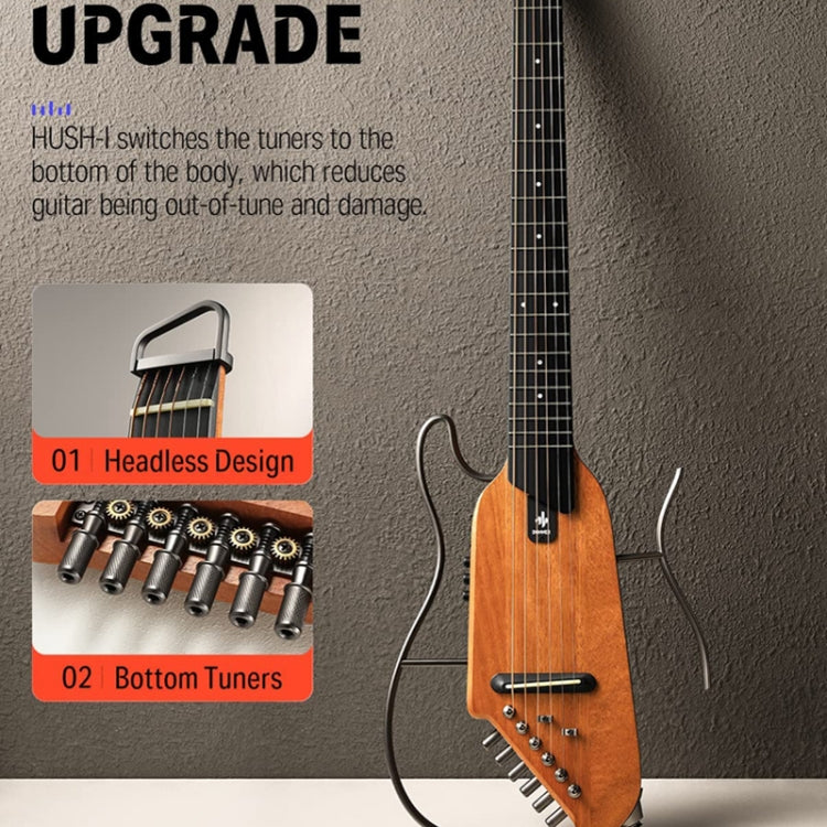 DONNER Smart Headless Silent Guitar Travel Portable Detachable Acoustic Guitar, Style: Mahogany Sunrise Color - free shipping - PMC TechLife - Order now!